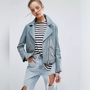 ASOS Washed Soft Leather Biker Jacket
